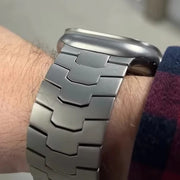 For Apple Watch Series 5 44mm 26mm Oracle Safety Buckle Titanium Alloy Watch Band(Silver)
