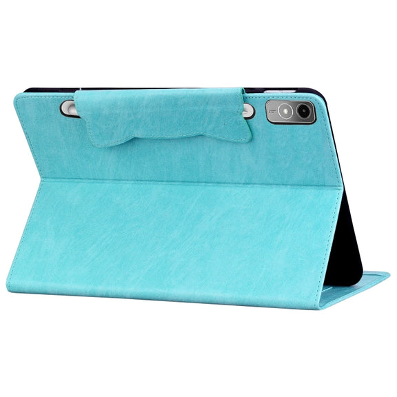 For Lenovo Tab P12 Cat Buckle Leather Tablet Case(Sky Blue)