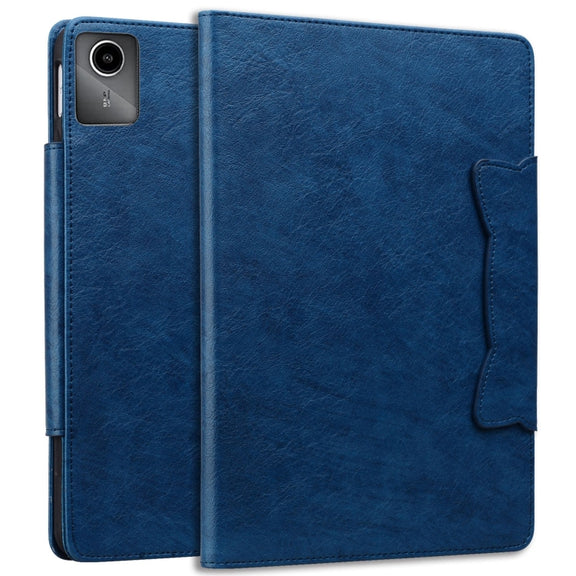 For Lenovo Xiaoxin Pad M11 2024 Cat Buckle Leather Tablet Case(Royal Blue)