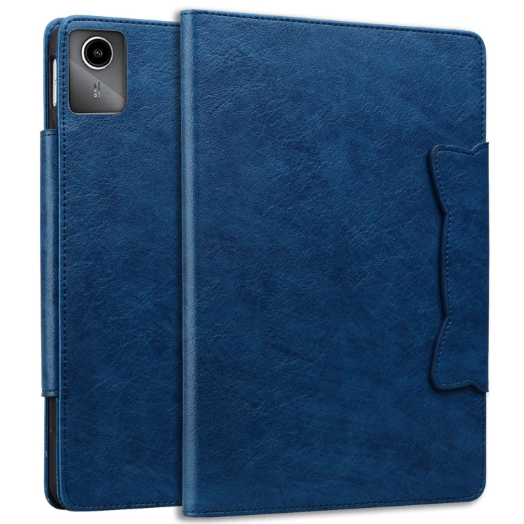 For Lenovo Xiaoxin Pad M11 2024 Cat Buckle Leather Tablet Case(Royal Blue)
