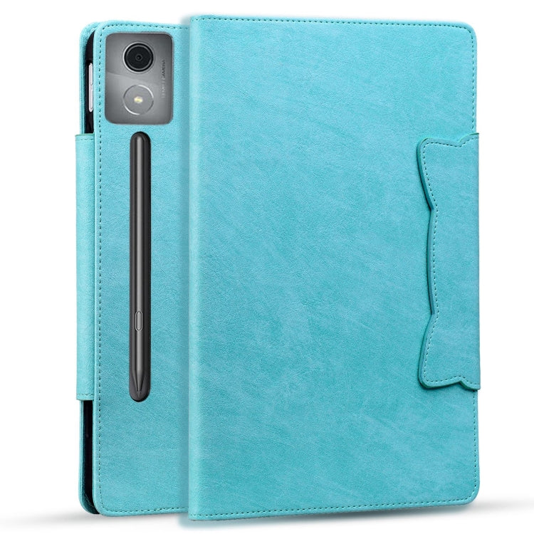For Lenovo Xiaoxin Pad Pro 12.7 2025 Cat Buckle Leather Tablet Case(Sky Blue)