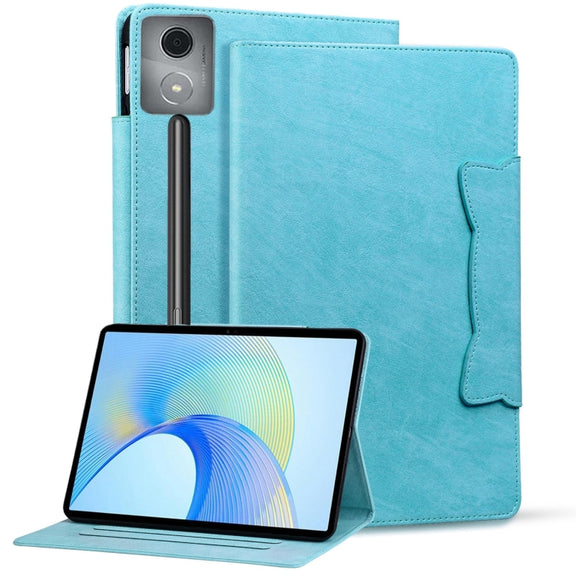 For Lenovo Xiaoxin Pad Pro 12.7 2025 Cat Buckle Leather Tablet Case(Sky Blue)