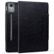 For Lenovo Xiaoxin Pad Pro 12.7 2025 Cat Buckle Leather Tablet Case(Black)
