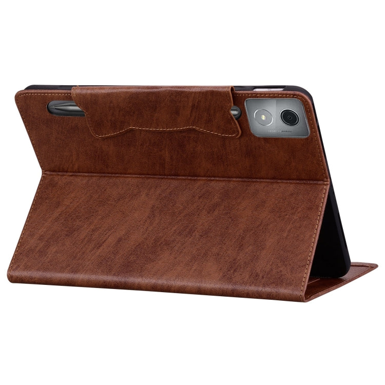 For Lenovo Xiaoxin Pad Pro 12.7 2025 Cat Buckle Leather Tablet Case(Brown)