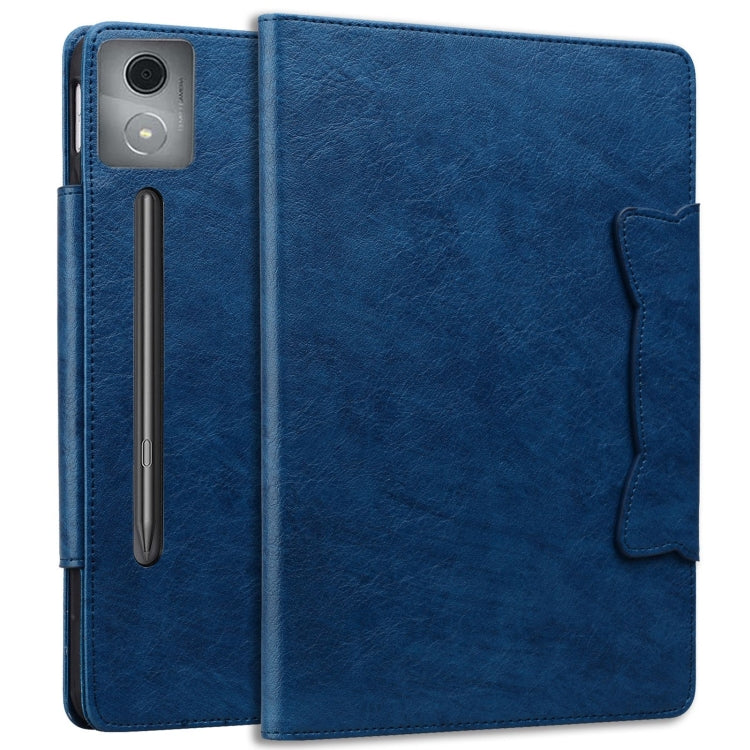 For Lenovo Xiaoxin Pad Pro 12.7 2025 Cat Buckle Leather Tablet Case(Royal Blue)