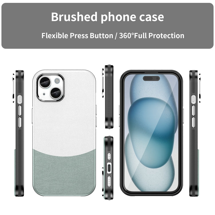 For iPhone 16 Leather Texture MagSafe Magnetic TPU + PC Phone Case(Cyan)