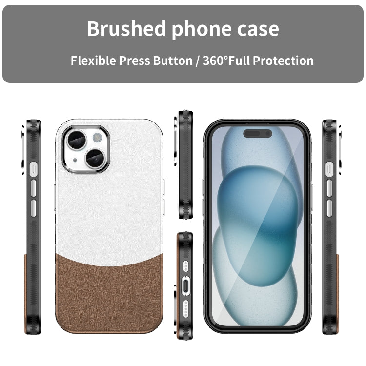 For iPhone 16 Leather Texture MagSafe Magnetic TPU + PC Phone Case(Brown)