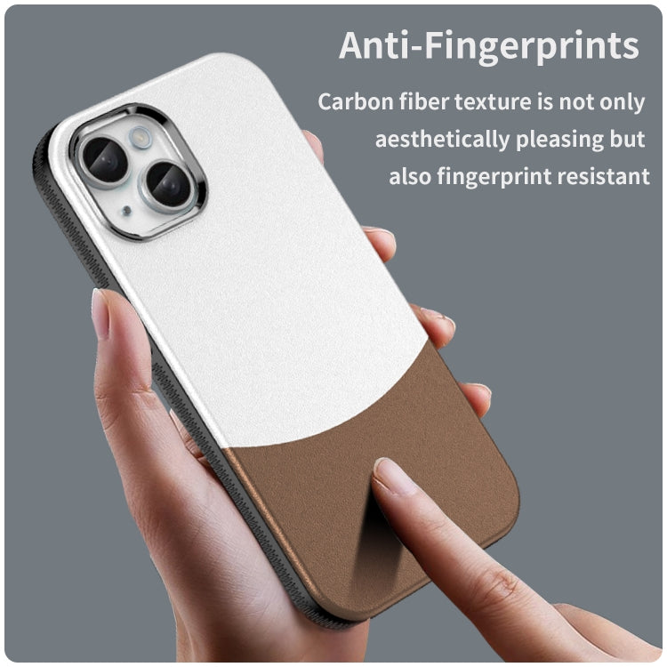 For iPhone 16 Leather Texture MagSafe Magnetic TPU + PC Phone Case(Brown)