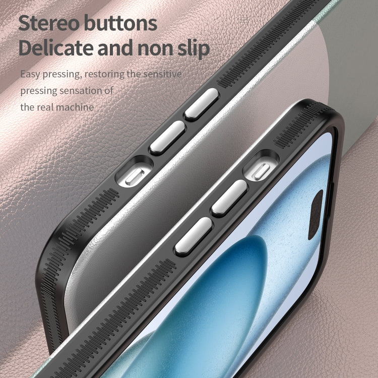 For iPhone 16 Plus Leather Texture MagSafe Magnetic TPU + PC Phone Case(Cyan)
