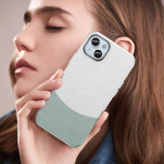 For iPhone 16 Plus Leather Texture MagSafe Magnetic TPU + PC Phone Case(Cyan)