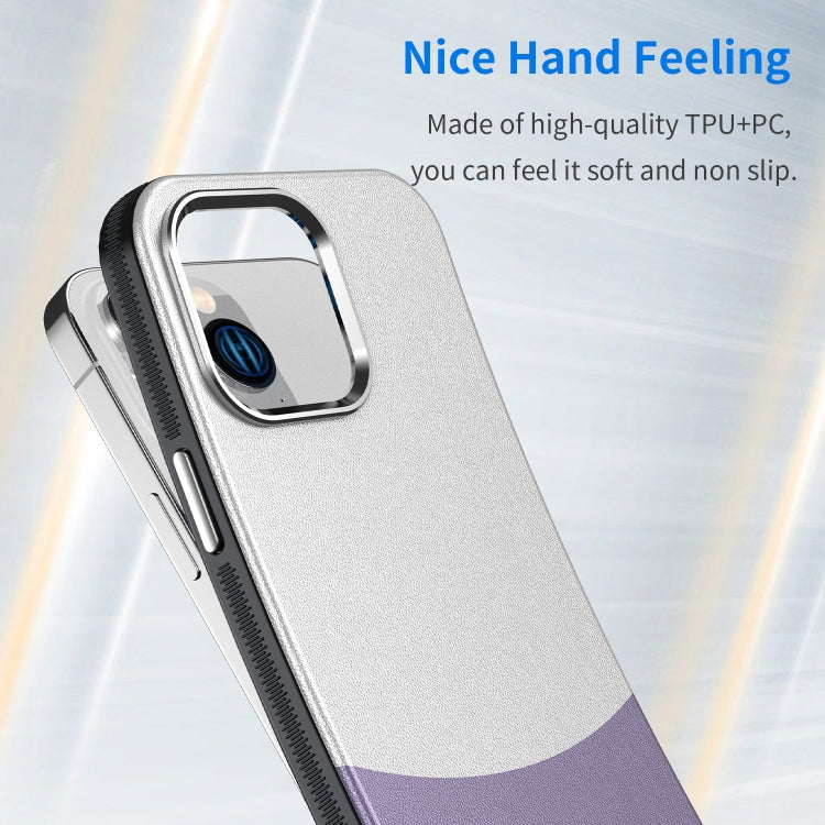 For iPhone 16 Pro Leather Texture MagSafe Magnetic TPU + PC Phone Case(Light Purple)