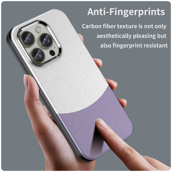 For iPhone 16 Pro Leather Texture MagSafe Magnetic TPU + PC Phone Case(Light Purple)