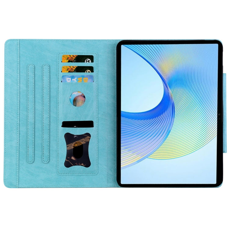 For Honor Pad 9 Cat Buckle Leather Tablet Case(Sky Blue)