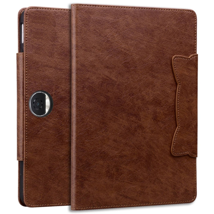 For Honor Pad 9 Cat Buckle Leather Tablet Case(Brown)