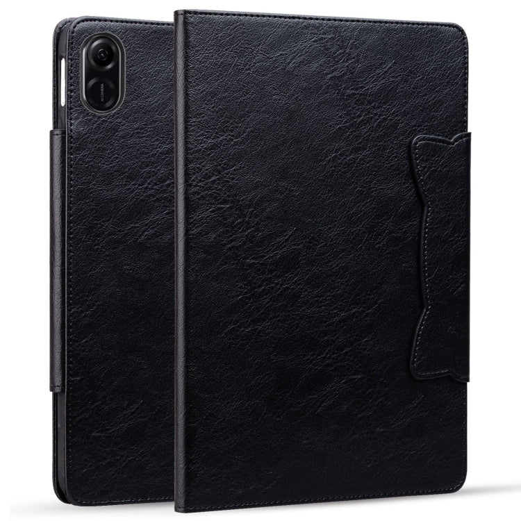 For Honor Pad X8a Cat Buckle Leather Tablet Case(Black)