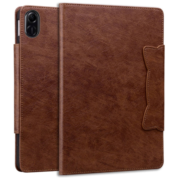 For Honor Pad X8a Cat Buckle Leather Tablet Case(Brown)