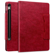 For Samsung Galaxy Tab S9 FE / S9 / S8 / S7 Cat Buckle Leather Smart Tablet Case(Red)