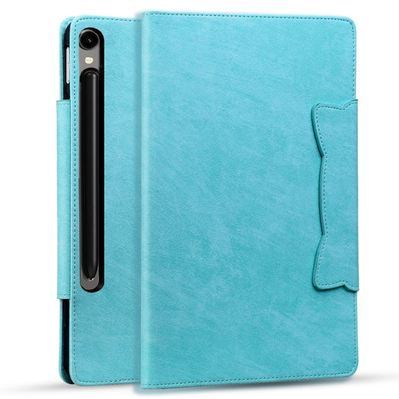 For Samsung Galaxy Tab S9+ / S8+ / S7+ Cat Buckle Leather Smart Tablet Case(Sky Blue)
