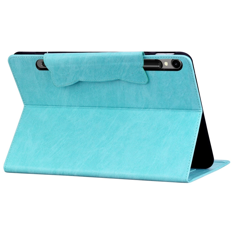 For Samsung Galaxy Tab S9+ / S8+ / S7+ Cat Buckle Leather Smart Tablet Case(Sky Blue)