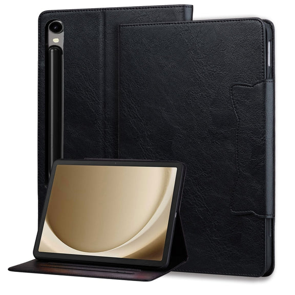 For Samsung Galaxy Tab S9+ / S8+ / S7+ Cat Buckle Leather Smart Tablet Case(Black)