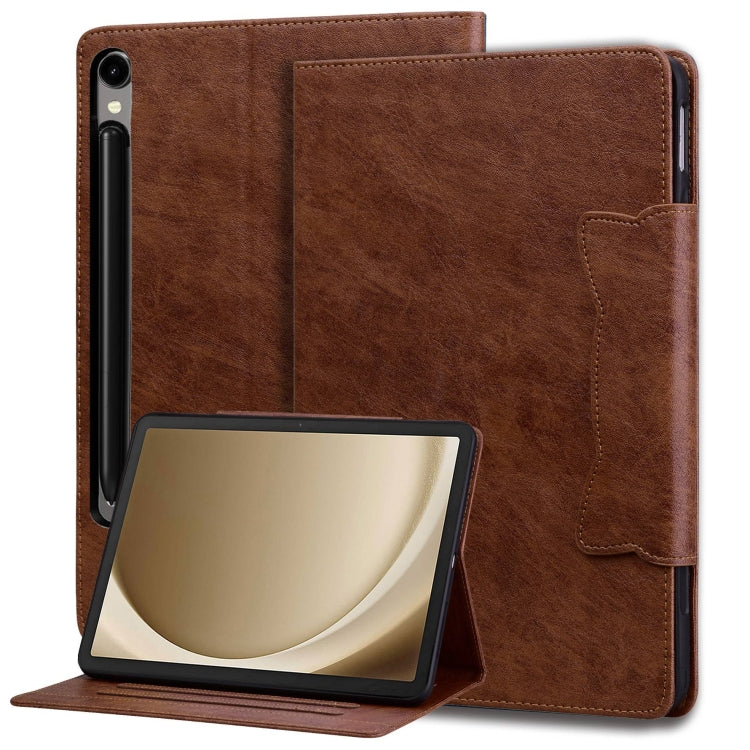 For Samsung Galaxy Tab S9+ / S8+ / S7+ Cat Buckle Leather Smart Tablet Case(Brown)