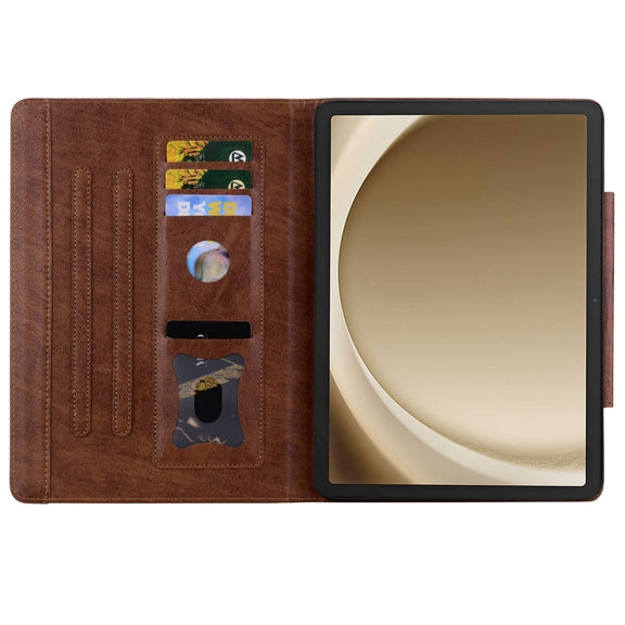 For Samsung Galaxy Tab S9+ / S8+ / S7+ Cat Buckle Leather Smart Tablet Case(Brown)