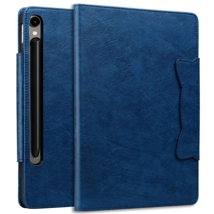 For Samsung Galaxy Tab S9+ / S8+ / S7+ Cat Buckle Leather Smart Tablet Case(Royal Blue)