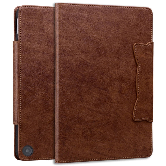 For Amazon Kindle Fire HD 10 2023 / 2021 Cat Buckle Leather Smart Tablet Case(Brown)
