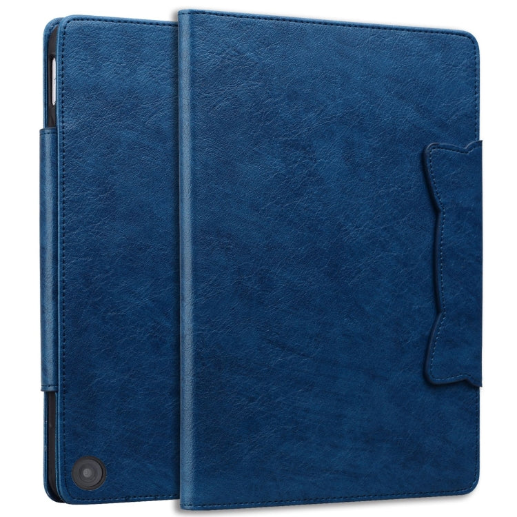 For Amazon Kindle Fire HD 10 2023 / 2021 Cat Buckle Leather Smart Tablet Case(Royal Blue)