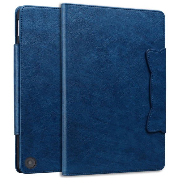 For Amazon Kindle Fire HD 10 2023 / 2021 Cat Buckle Leather Smart Tablet Case(Royal Blue)