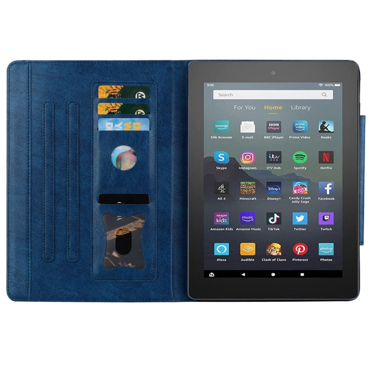 For Amazon Kindle Fire HD 10 2023 / 2021 Cat Buckle Leather Smart Tablet Case(Royal Blue)