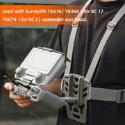 For DJI RC Pro Sunnylife Remote Control Waist Support Bracket Chest Strap(Grey)
