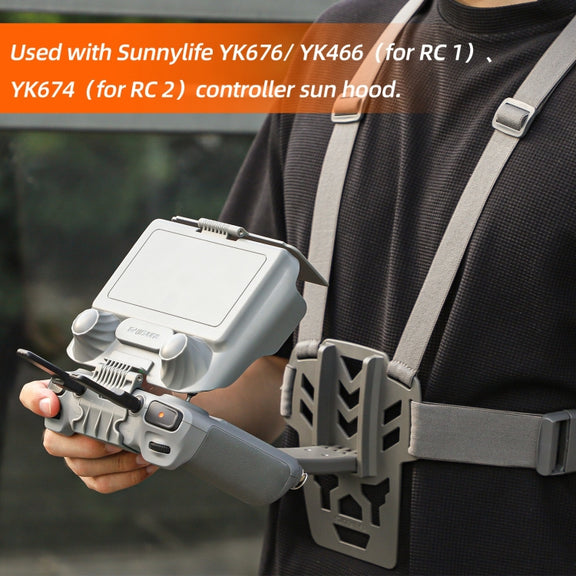 For DJI RC Pro Sunnylife Remote Control Waist Support Bracket Chest Strap(Grey)