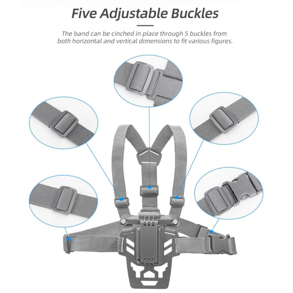 For DJI RC Pro Sunnylife Remote Control Waist Support Bracket Chest Strap(Grey)