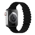 For Apple Watch Series 10 46mm Bamboo Magnetic Silicone Watch Band(Black) - Watch Bands by PMc TechLife | Online Shopping South Africa | PMc TechLife | Buy Now Pay Later Mobicred