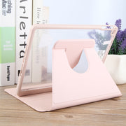 For iPad 9.7 2018 & 2017 / Air / Air2 GEBEI Acrylic TPU 3-folding Rotating Smart Tablet Leather Case withh Pen Slot(Pink)