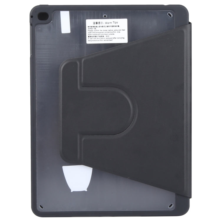 For iPad 9.7 2018 & 2017 / Air / Air2 GEBEI Acrylic TPU 3-folding Rotating Smart Tablet Leather Case withh Pen Slot(Black)