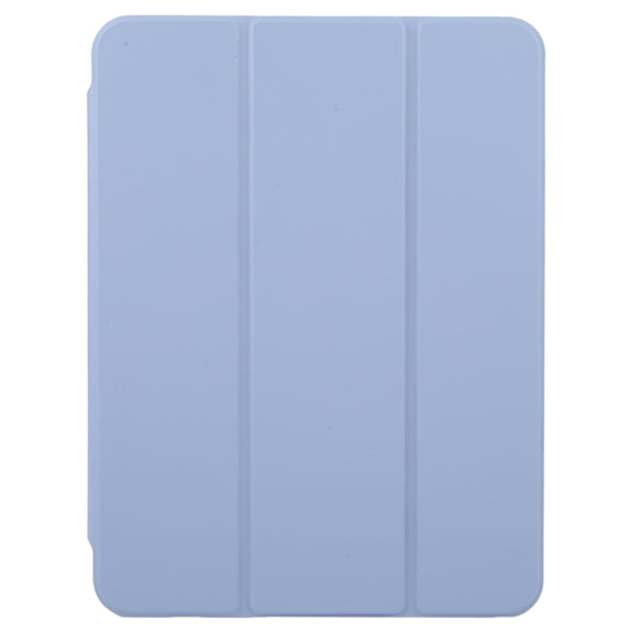 For iPad 2025 / 2022 GEBEI Acrylic TPU 3-folding Rotating Smart Tablet Leather Case withh Pen Slot(Light Purple)
