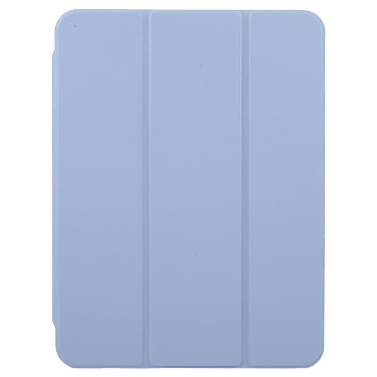For iPad Pro 11 2024 GEBEI Acrylic TPU 3-folding Rotating Smart Tablet Leather Case withh Pen Slot(Light Purple)