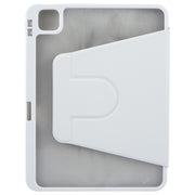 For iPad Pro 11 2024 GEBEI Acrylic TPU 3-folding Rotating Smart Tablet Leather Case withh Pen Slot(Grey)