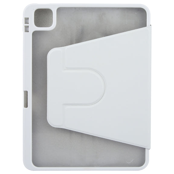 For iPad Pro 11 2024 GEBEI Acrylic TPU 3-folding Rotating Smart Tablet Leather Case withh Pen Slot(Grey)
