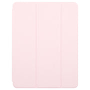 For iPad Pro 11 2024 GEBEI Acrylic TPU 3-folding Rotating Smart Tablet Leather Case withh Pen Slot(Pink)