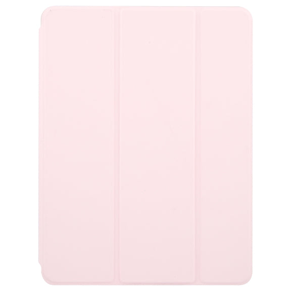 For iPad Pro 11 2024 GEBEI Acrylic TPU 3-folding Rotating Smart Tablet Leather Case withh Pen Slot(Pink)