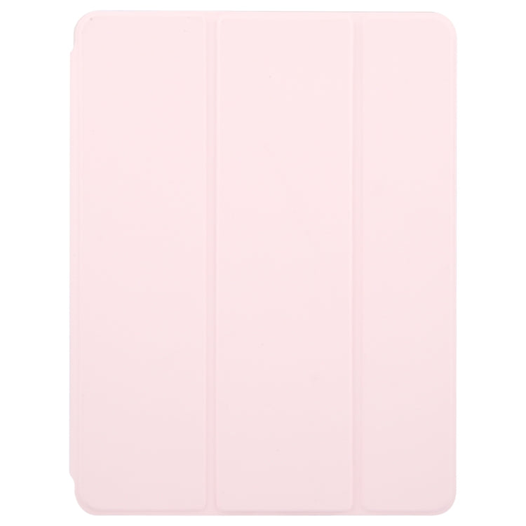 For iPad Pro 11 2024 GEBEI Acrylic TPU 3-folding Rotating Smart Tablet Leather Case withh Pen Slot(Pink)