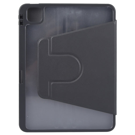 For iPad Pro 11 2024 GEBEI Acrylic TPU 3-folding Rotating Smart Tablet Leather Case withh Pen Slot(Black)