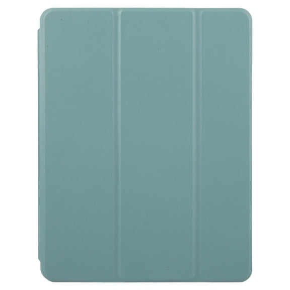For iPad Pro 13 2024 GEBEI Acrylic TPU 3-folding Rotating Smart Tablet Leather Case withh Pen Slot(Dark Green)