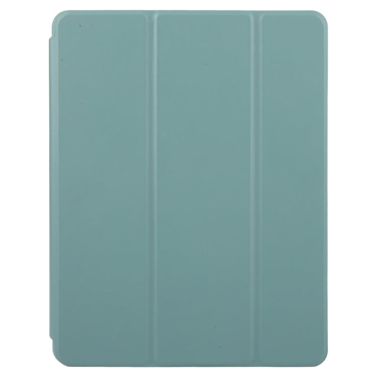 For iPad Pro 13 2024 GEBEI Acrylic TPU 3-folding Rotating Smart Tablet Leather Case withh Pen Slot(Dark Green)