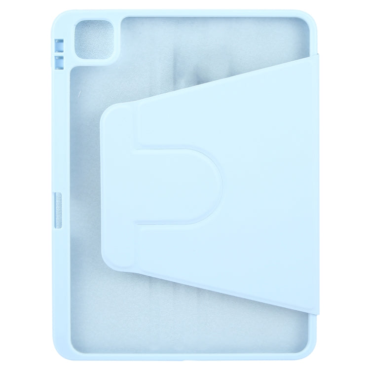 For iPad Pro 13 2024 GEBEI Acrylic TPU 3-folding Rotating Smart Tablet Leather Case withh Pen Slot(Sky Blue)