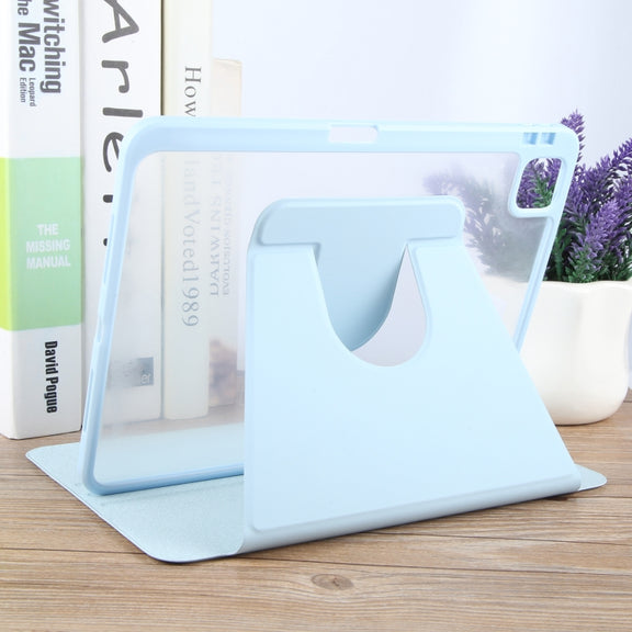 For iPad Pro 13 2024 GEBEI Acrylic TPU 3-folding Rotating Smart Tablet Leather Case withh Pen Slot(Sky Blue)