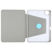 For iPad Pro 13 2024 GEBEI Acrylic TPU 3-folding Rotating Smart Tablet Leather Case withh Pen Slot(Grey)